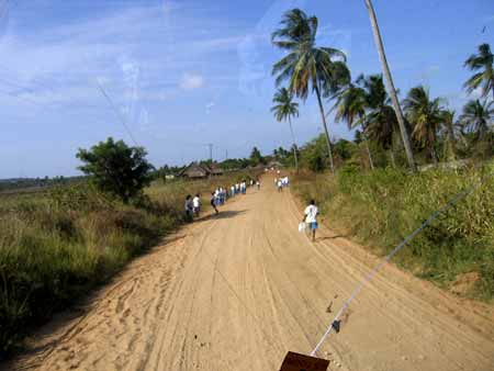 Kenya road school kids