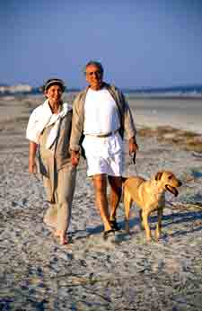 Couple with Dog on Beach: Costa Rica Retirement